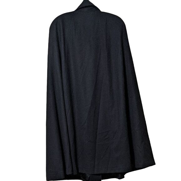 Alorna vintage black wool cape cloak arm slits and embroidered scarf OSFM - Picture 2 of 11